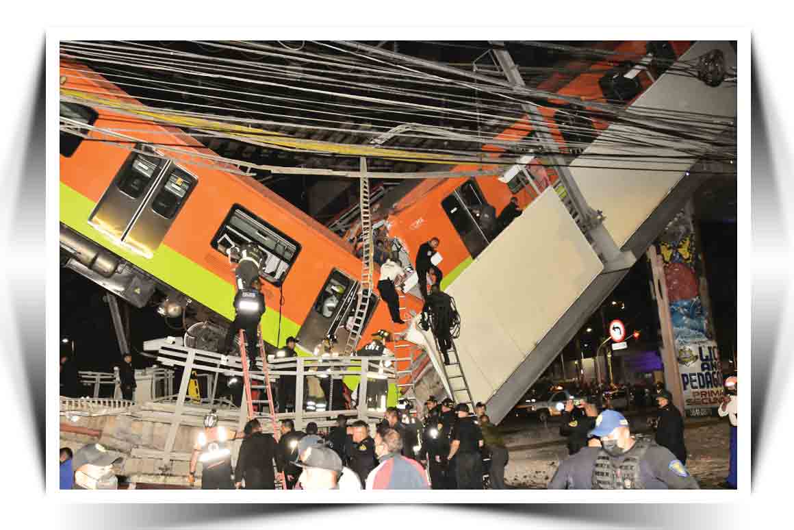 سقوط قطار متروی مکزیک به روایت تصویر