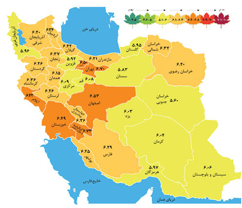 نقشه امنیت سرمایه‌گذاری در 31 استان ایران