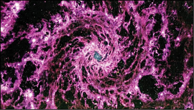 انتشار تصویر کهکشان بنفش‌رنگ مارپیچی