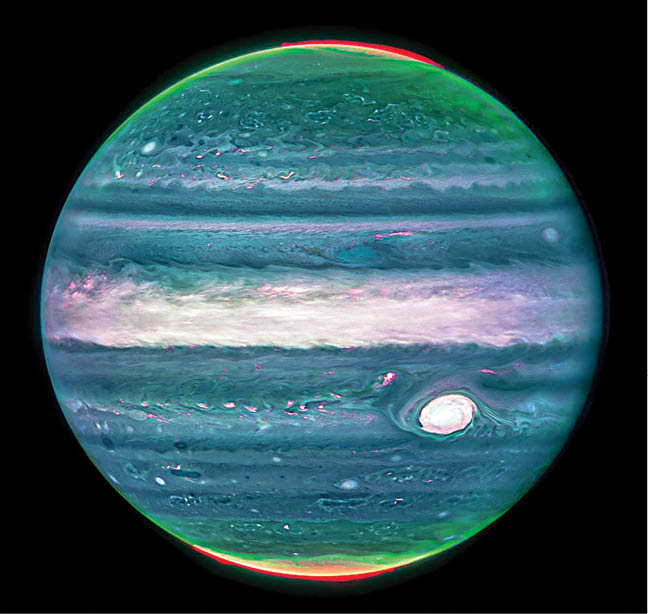 تلسکوپ فضایی جیمز در جدیدترین تصاویر ارسالی، جزئیات درخشانی از سیاره مشتری را به تصویر کشیده است