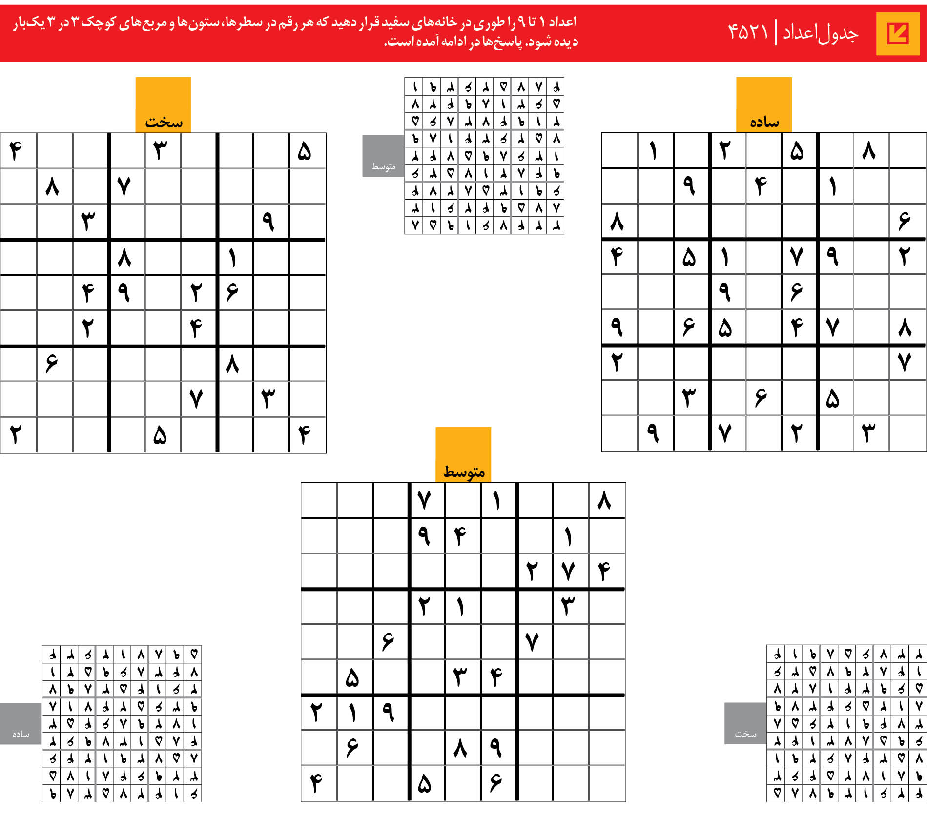 جدول‌اعداد | 4521