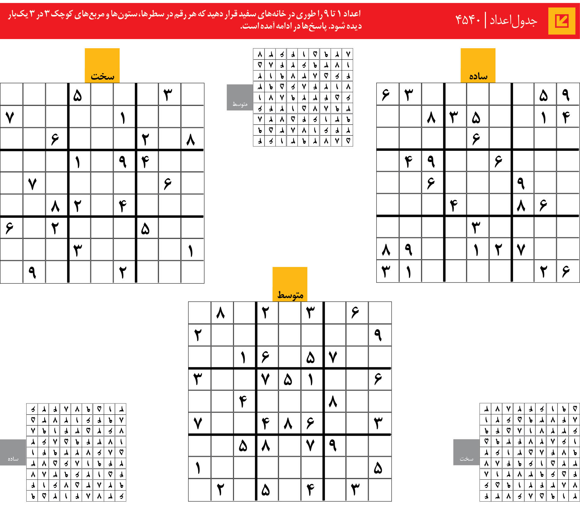 جدول‌اعداد | 4540