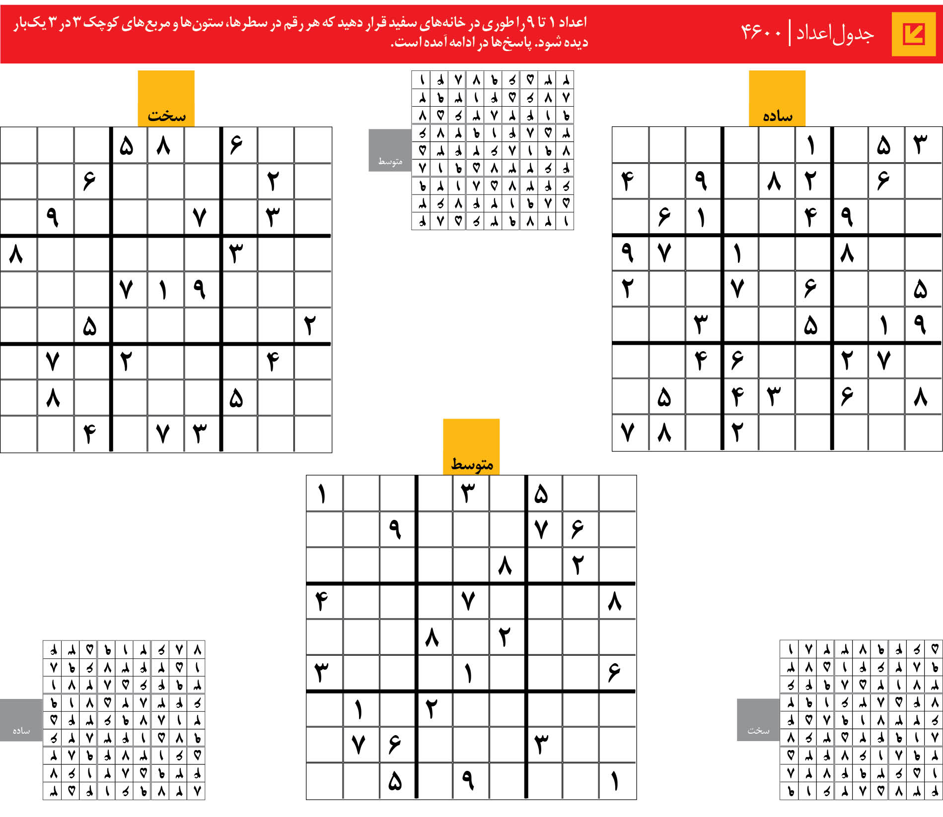 جدول‌اعداد | 4600