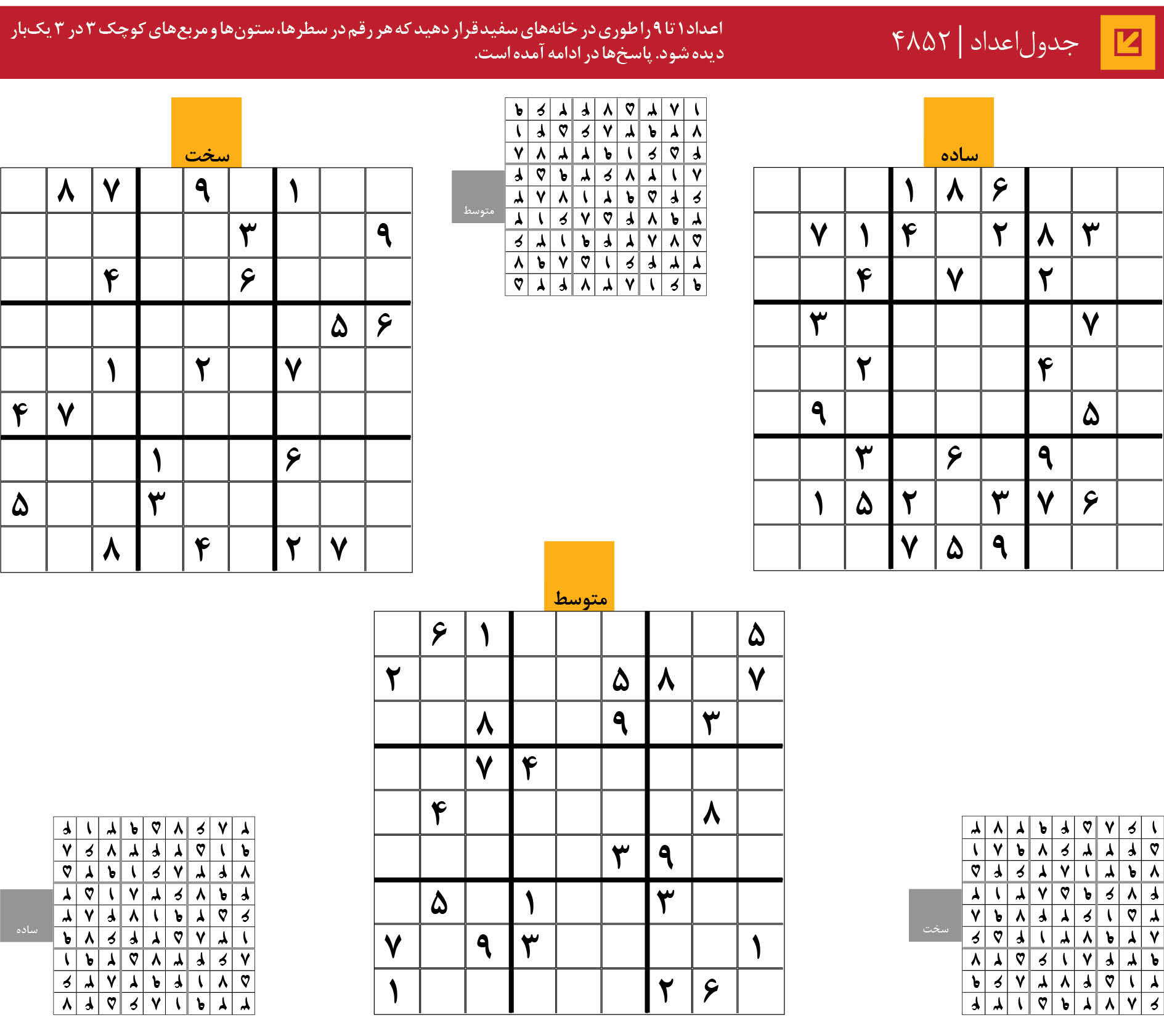 جدول‌اعداد | 4852